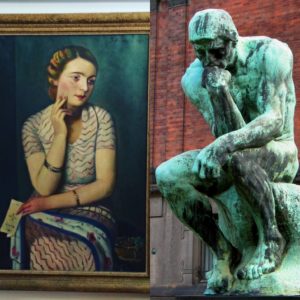 La Lettrice, Piero Marussig, 1935 e Il Pensatore, August Rodin, 1902
